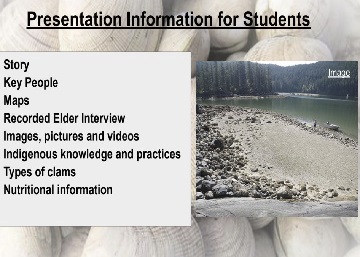 power point slide with image of lakefront and the text Presentation information for students